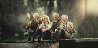 I’m here! | friendship and interest in each other Old friends having a good time